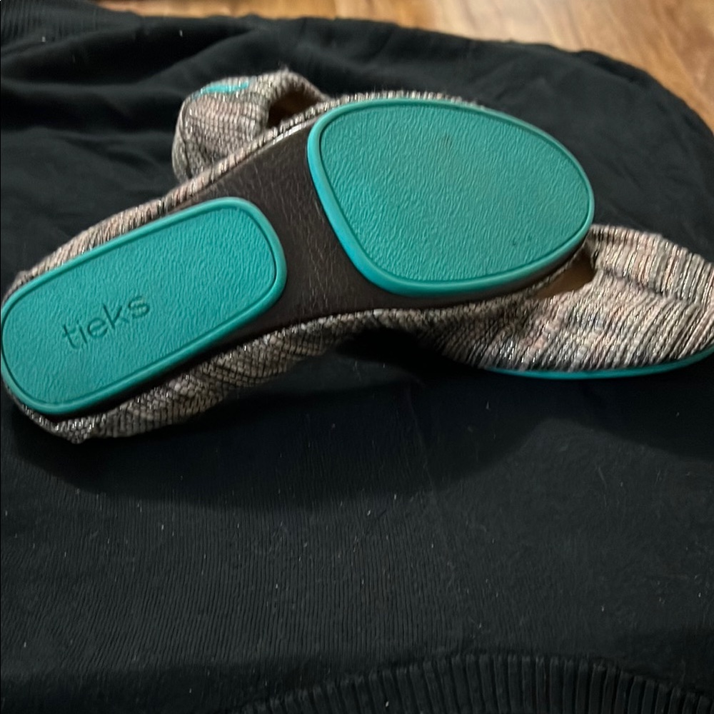 Tieks Multicolor Ballet Flats with Teal Soles